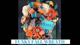 How to Make a Funky Fall Wreath  Fall Wreath Tutorial  Grace Monroe Home [upl. by Ciardap]