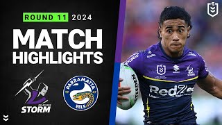 NRL 2024  Storm v Eels  Match Highlights [upl. by Gustafsson946]