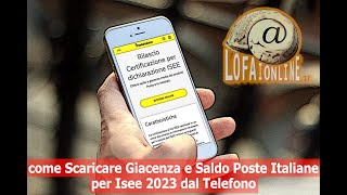 Come Scaricare Giacenza e Saldo Poste Italiane per Isee 2023 dal Telefono [upl. by Yael912]