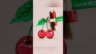 Cherries painting 🍒🖌️ plusentertainment7 art painting watercolor short [upl. by Larianna]