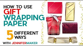 How to Use Wrapping Paper Wrap a Gift Five Different Ways With or Without a Box [upl. by Sadnalor655]