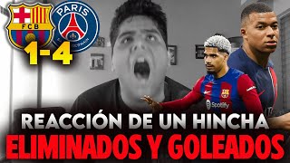 ¡¡¡GRAN DECEPCIÓN REACCIÓN de un HINCHA al BARCELONA 14 PSG  EXPULSADO ARAÚJO Y DOS DE MBAPPE [upl. by Aloek715]