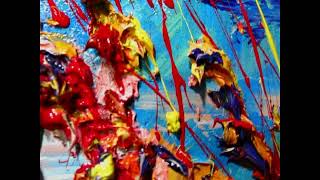 expressionist oil painting on canvas ten by twenty inches landscape bright colors splash oils [upl. by Lorine]