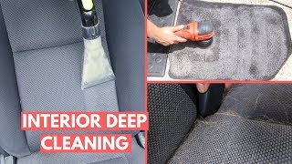 FILTHY Interior Cleaning Cloth Seats Floor Mats amp PET Hair Removal on 15 Year Old Car [upl. by Rana]