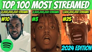 TOP 100 MOST Streamed Rap Songs OF ALL TIME Spotify 2024 UPDATED [upl. by Komara]