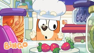 Lets Learn About Food with Bingo 🧡 😋  Cooking Fun with Bluey and Bingo  Bingo  Official Channel [upl. by Aitercal]