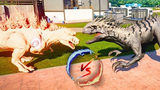 INDOMINUS REX  SPINOSAURUS vs Godzilla vs CERATOSAURUS Jurassic World Evolution [upl. by Domini]