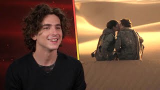 Timothée Chalamet Says its ‘Strange’ KISSING Zendaya in Dune Part Two Exclusive [upl. by Aible]