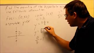 Conics Writing the Equation of a Hyperbola Ex 8 [upl. by Boardman888]