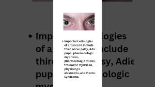 anisocoriapupilsmedicalemergencyeyediseaseAnisocoria is characterized by unequal sizes of pupil [upl. by Ayna]