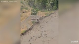 Structure swept away in Chilcotin River landslide [upl. by Bellis]