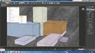 How to render stylistic with 3d studio max  renderizar efectos artisticos en 3d Studio max tutorial [upl. by Casandra]