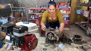 TIMELAPSEGenius girl repairs and restores all types of engines to help people in the village [upl. by Areid]