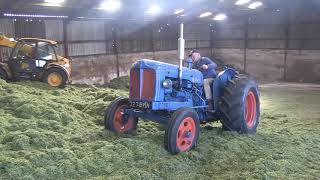 FORDSON DIESEL MAJOR AND JCB LOADALL CLAMPING SILAGE [upl. by Orazal969]