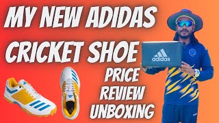 My New Adidas Cricket Shoes🏏😍  Unboxing✂️  Review✍️  Price💵  Bought in Festival Sale [upl. by Colbye6]