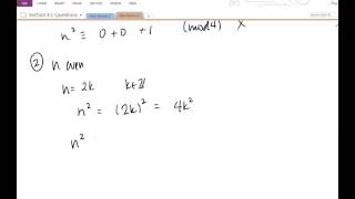 For any integer n n2 is congruent to 0 or 1 mod 4 [upl. by Weld]