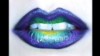 Maleficent inspired Oil Slick Lip Art Tutorial ft Sugarpill amp OCC [upl. by Lilli]