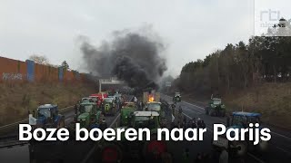 Wegen en winkels geblokkeerd met tractors mest en stro [upl. by Yona]