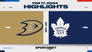 NHL Highlights  Ducks vs Maple Leafs  February 17 2024 [upl. by Noired980]