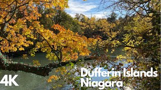 Canada Walk Tour Dufferin Islands Autumn fall colors Niagara Canada 4k video [upl. by Radcliffe886]