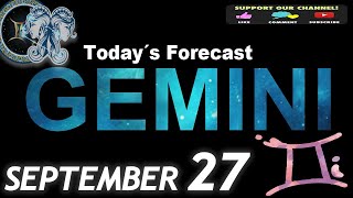 Daily Horoscope GEMINI September 27 2024 [upl. by Jabe772]