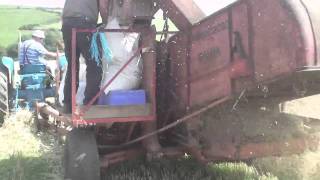 Fordson Major towing a Dronningborg Dania combine harvester [upl. by Quinby]