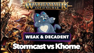 Stormcast vs Khorne Age of Sigmar Battle Report [upl. by Devinna610]