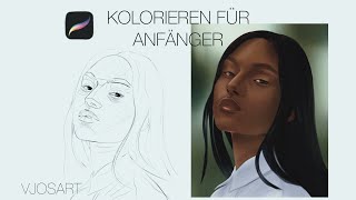 Kolorieren für Anfänger in PROCREATE  deutsch  zeichnen tutorial [upl. by Yellas67]