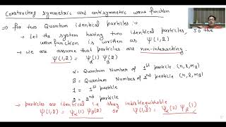 Unit 4 Part 03 Constructing symmetric and antisymmetric wave function and pauli exclusion principle [upl. by Nitsruk]