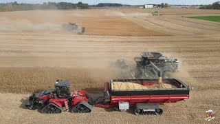 Soybean Harvest in Northwest Ohio with John Deere X9 amp Fendt Ideal Combines [upl. by Byrann]