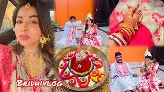 Bridhi vlog Bengali wedding rituals mehnobi vlog wedding weddinginspiration bengaliwedding [upl. by Eibmab]