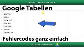 Fehlercodes ganz einfach  Google Tabellen [upl. by Kapeed]