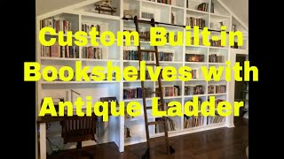 Custom Builtin Bookshelves With Antique Ladder [upl. by Eden179]