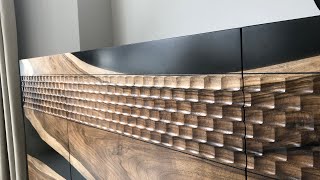 Unique Design Crafting a Credenza with Fish Scale Effect at Home part2 [upl. by Toblat]