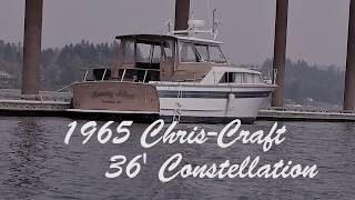 1965 Chris Craft 36 Constellation Classic Wood Cruiser [upl. by Hermon]