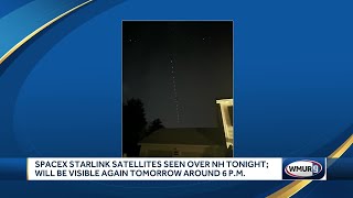 SpaceX Starlink satellites spotted over New Hampshire [upl. by Gnal266]