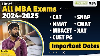 MBA Entrance 202425  Important Dates Of All MBA Entrance Exams  Must Watch [upl. by Wiese]