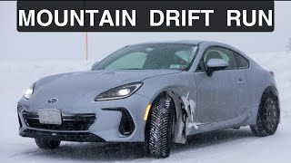 SNOW DRIFTING NARROW WOODLAND TRAIL  Subaru BRZ Limited 6MT [upl. by Ilse629]