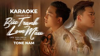 KARAOKE NAM Bức Tranh Lem Màu  Khang Việt x Châu Khải Phong  Beat Gốc [upl. by Yrelle]