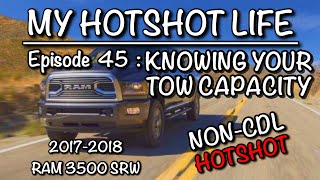 My Hotshot Life  Ep 45 Tow Capacity  NON CDL Hotshot  RAM 3500 SRW [upl. by Monteria220]