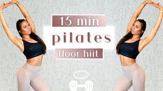 15 MIN PILATES HIIT WORKOUT » all on mat  no equipment » fitbabe trainer [upl. by Hephzipah996]