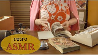 1960s Library ✨ Retro ASMR ✨ Crinkles Books Stamping Soft Spoken [upl. by Asilenna]