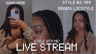 Braid My Locs With Me  Mini Loc Braids  Loc Style Live Stream  Style 3 [upl. by Attoynek]