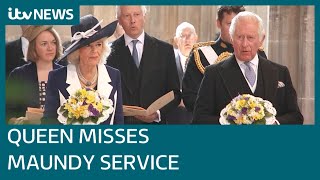 Prince Charles and Camilla step in for Queen at Maundy service after she pulls out  ITV News [upl. by Asaeret]