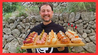 5 CANAPÉS MUY FÁCILES con Pan Tostado 😋  GUILLE RODRIGUEZ [upl. by Ardnasal492]