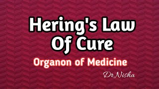 Herings law of Cure Homoeopathy Aphorisms [upl. by Haididej]