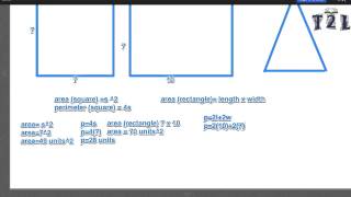 Homework Helper Math Area and Perimeter Triangle Square Rectangle [upl. by Maye]