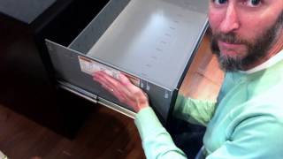 How to Remove HON Lateral File Cabinet Drawers Model H682 [upl. by Gaeta7]