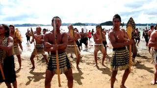 Maori haka  Waitangi Day 2010  Paihia New Zealand [upl. by Nnylecyoj487]