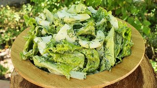 Super Delicious Lettuce Salad Recipe  ASMR food [upl. by Rico]